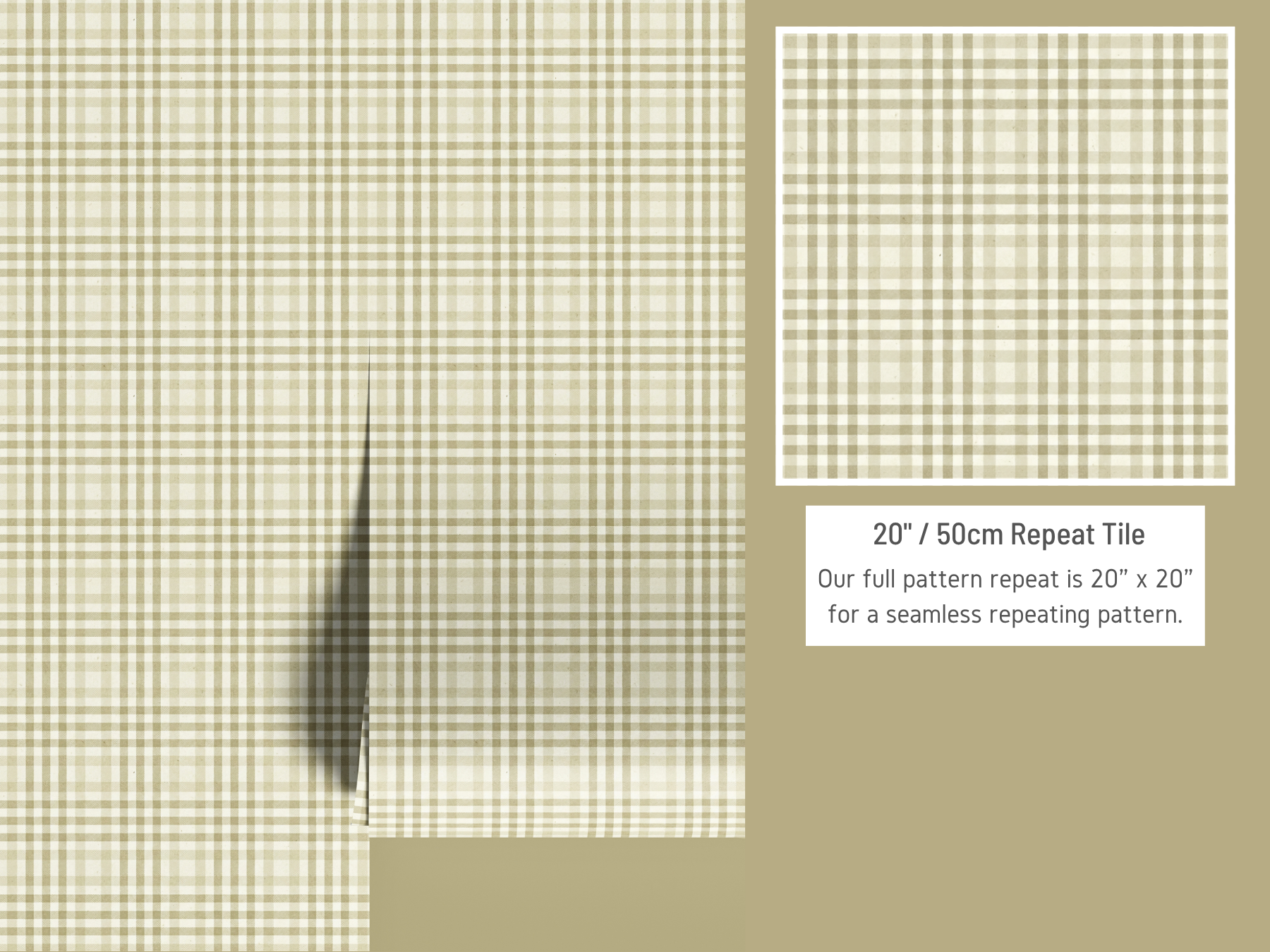 Textured fabric pattern with a 20x20cm repeat tile label.