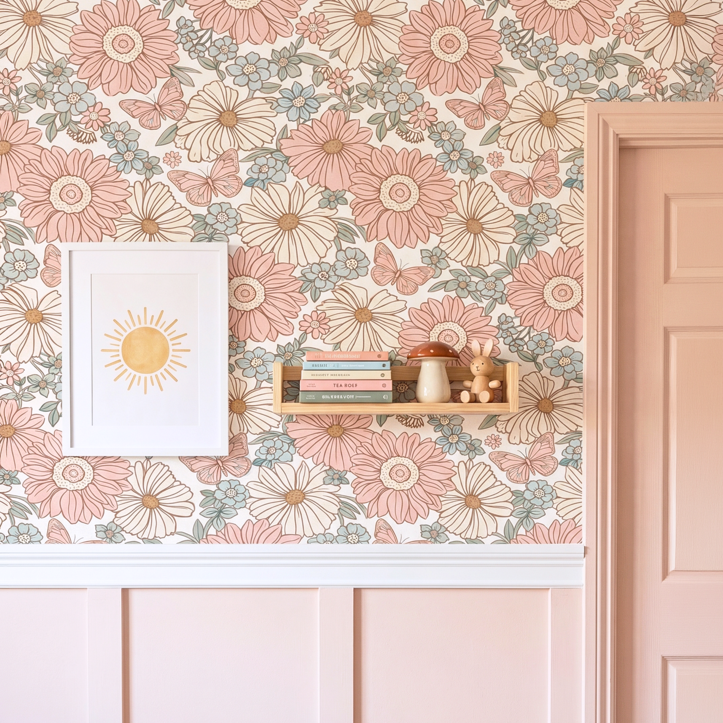 Bloomcore Illustrated Blush Wallpaper