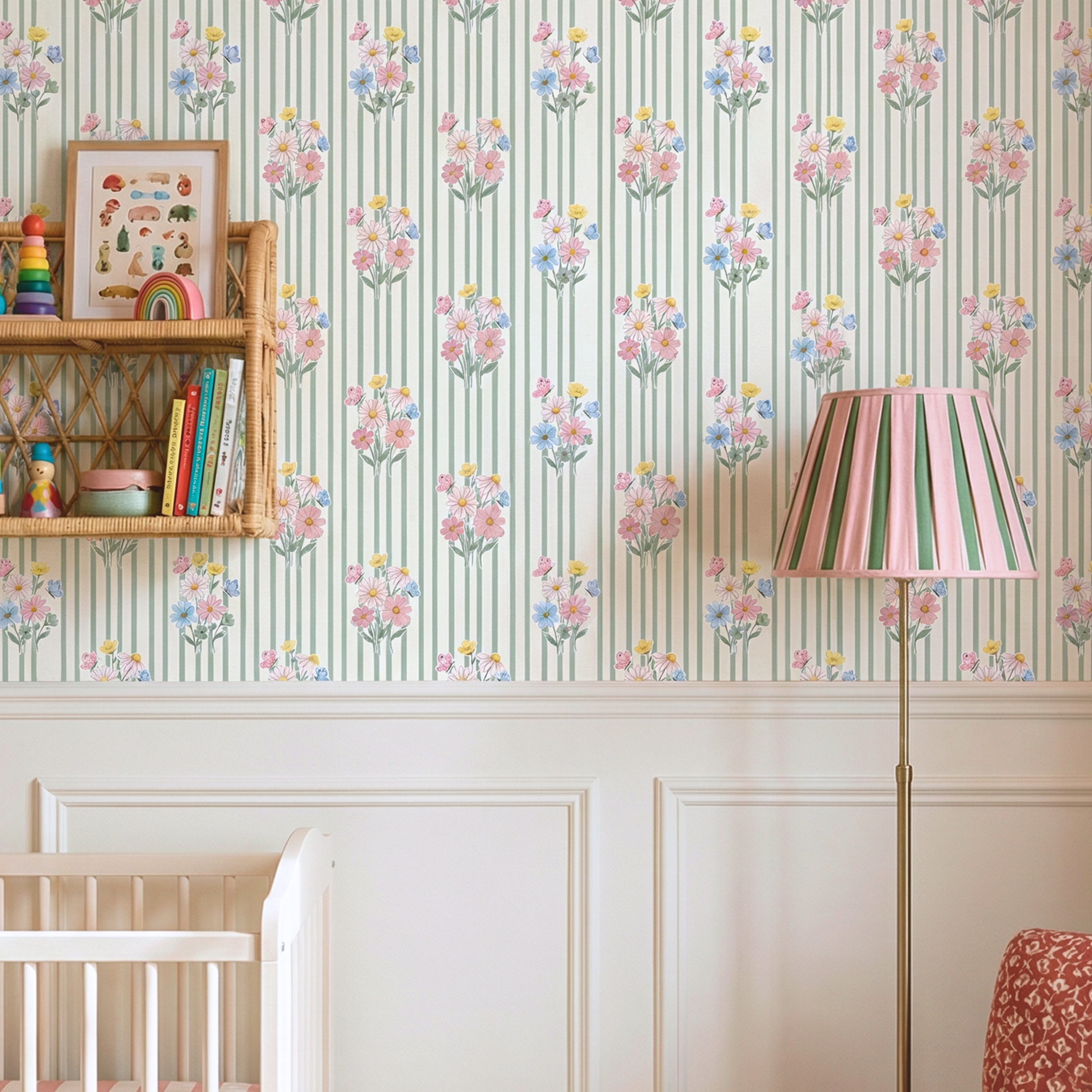 Wildflower Stripe Wallpaper