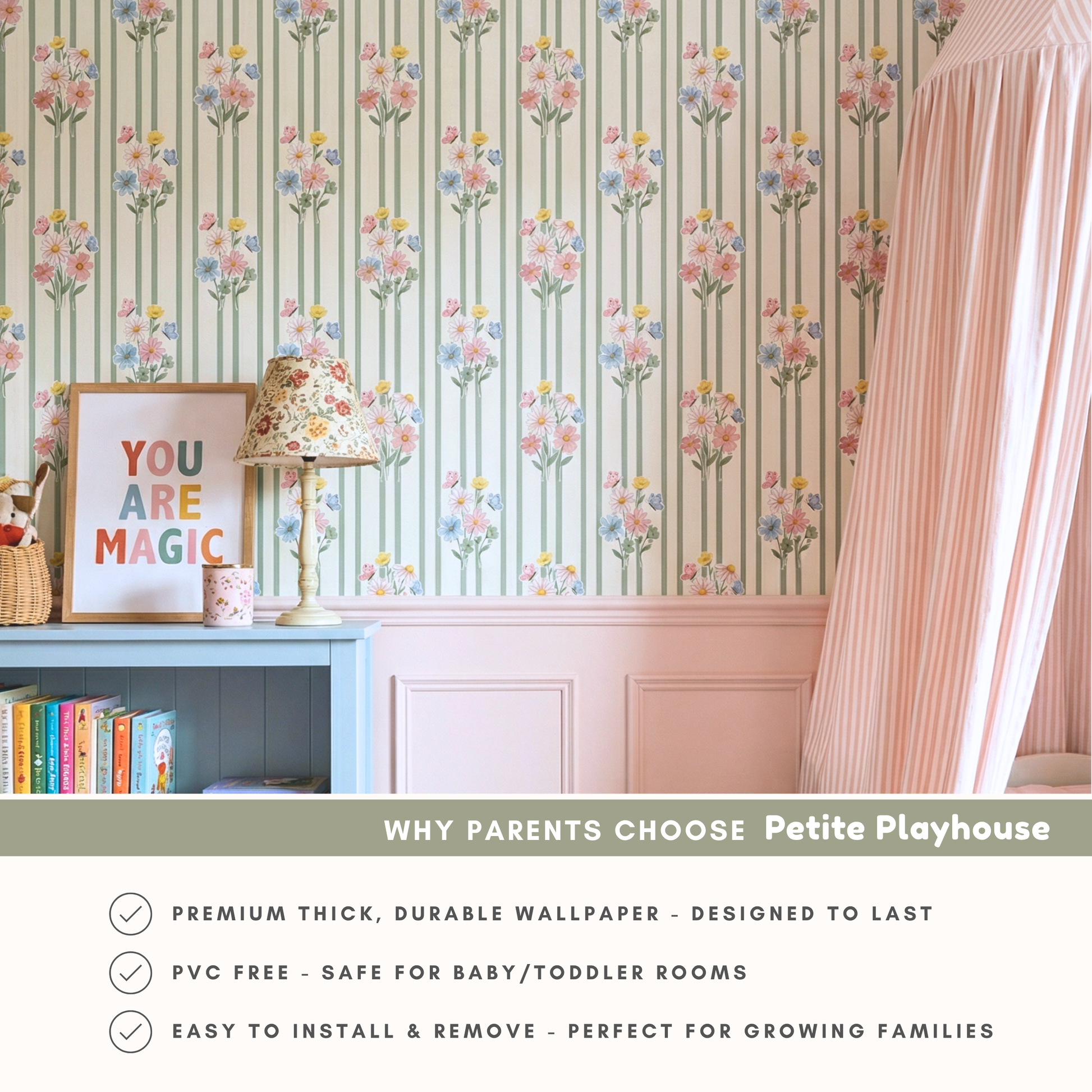 Wildflower Stripe Wallpaper