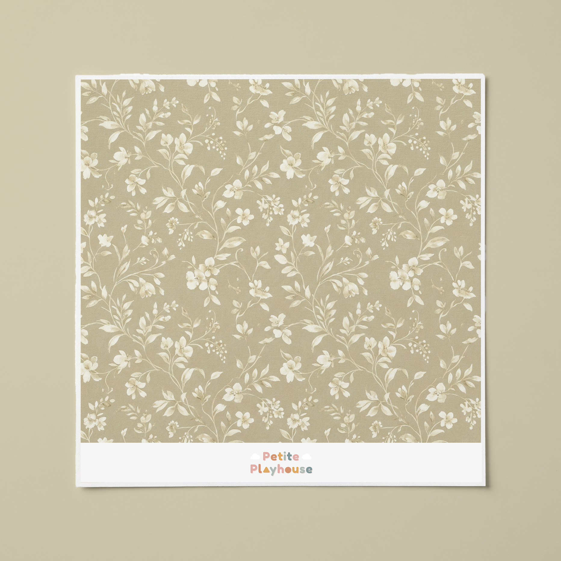 Khaki Sage Botanical Wallpaper Sample