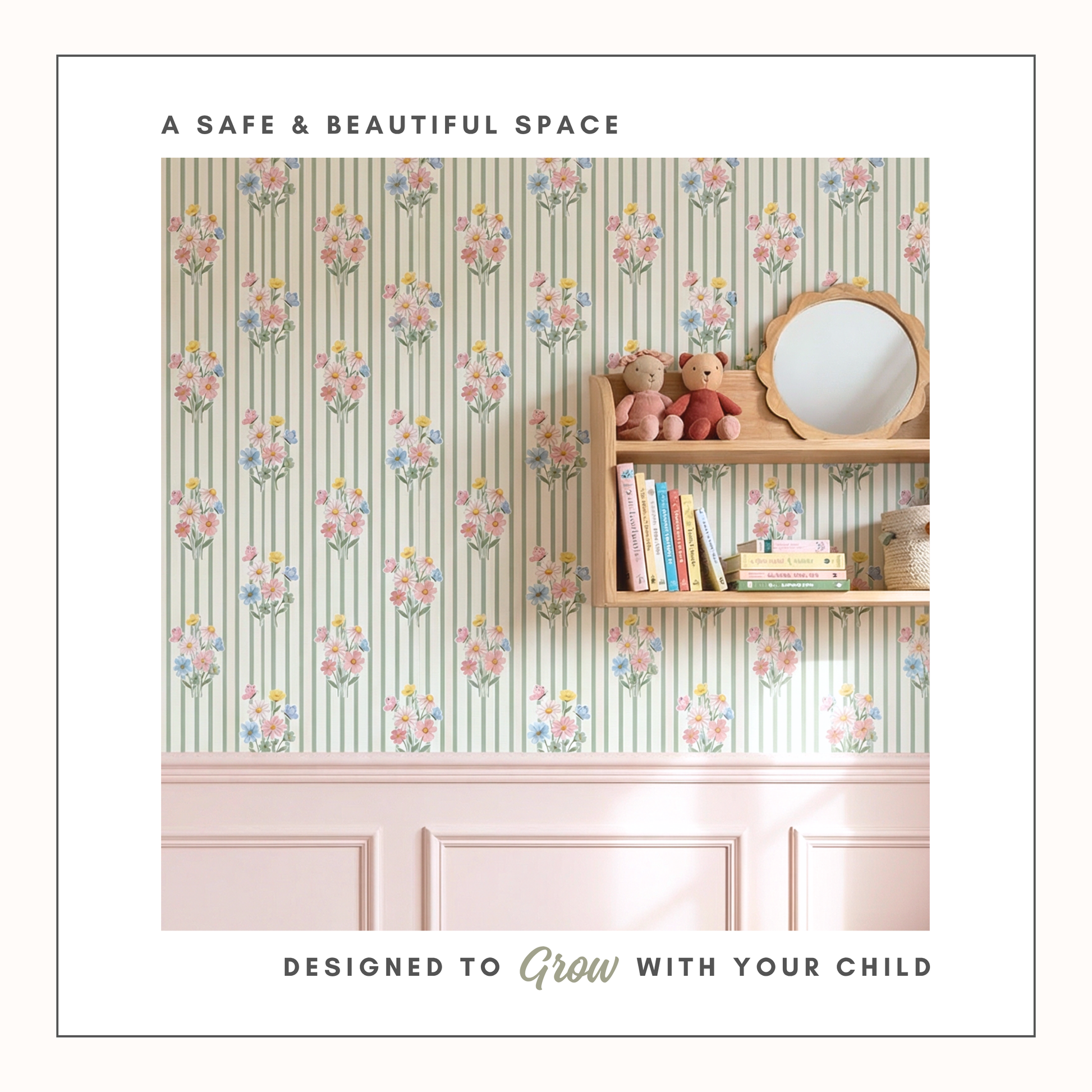 Wildflower Stripe Wallpaper