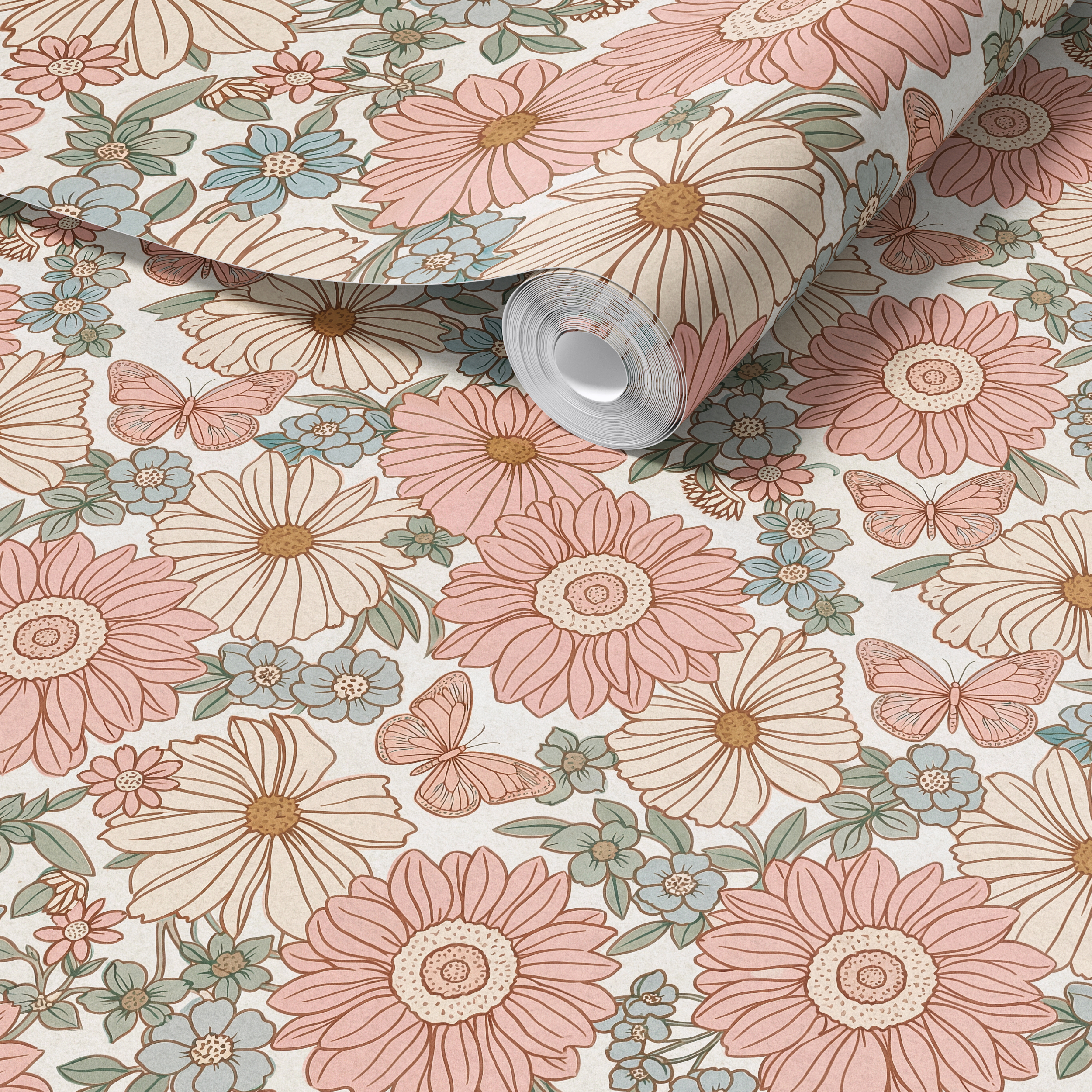 Bloomcore Illustrated Blush Wallpaper