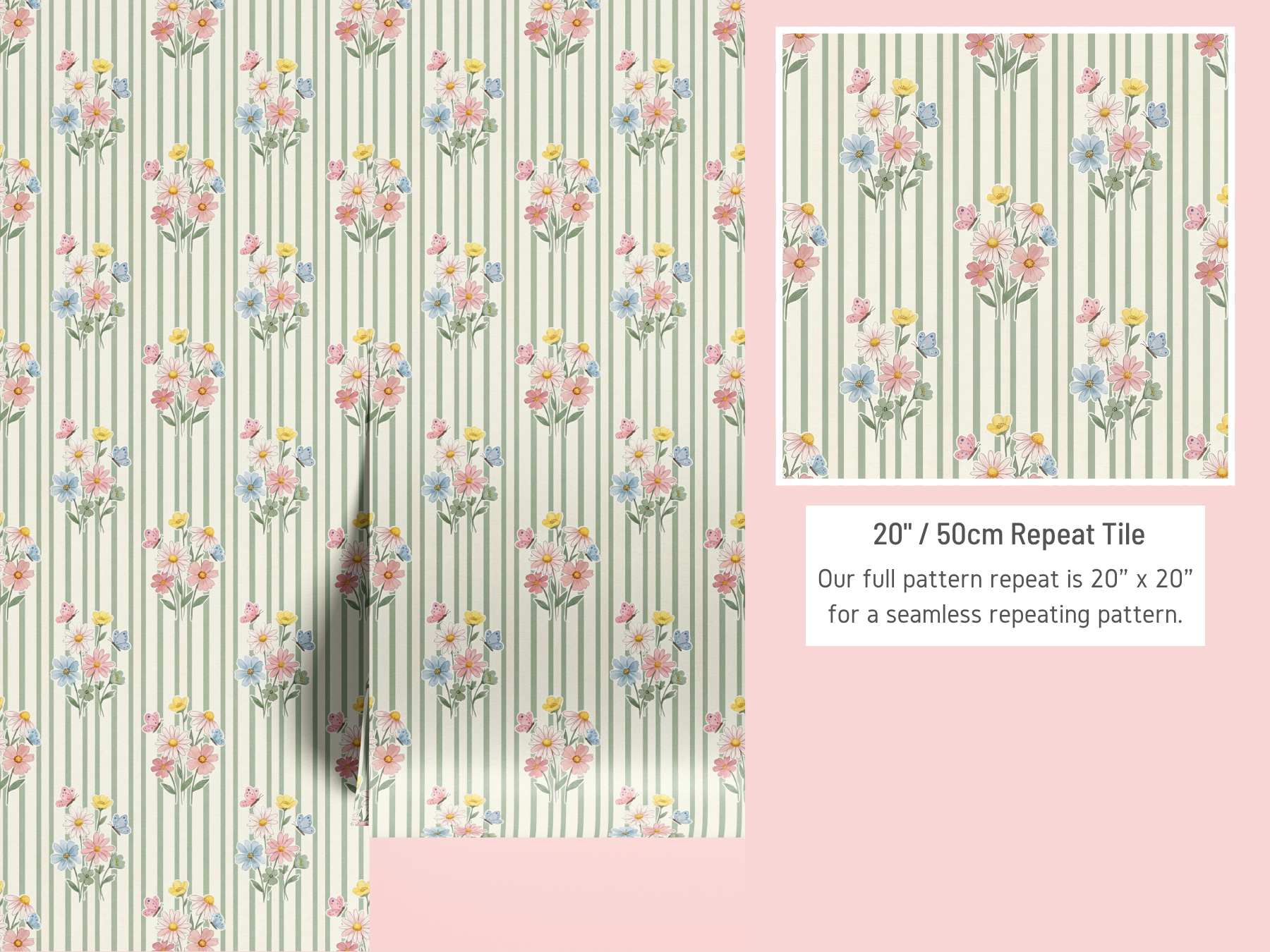 Wildflower Stripe Wallpaper