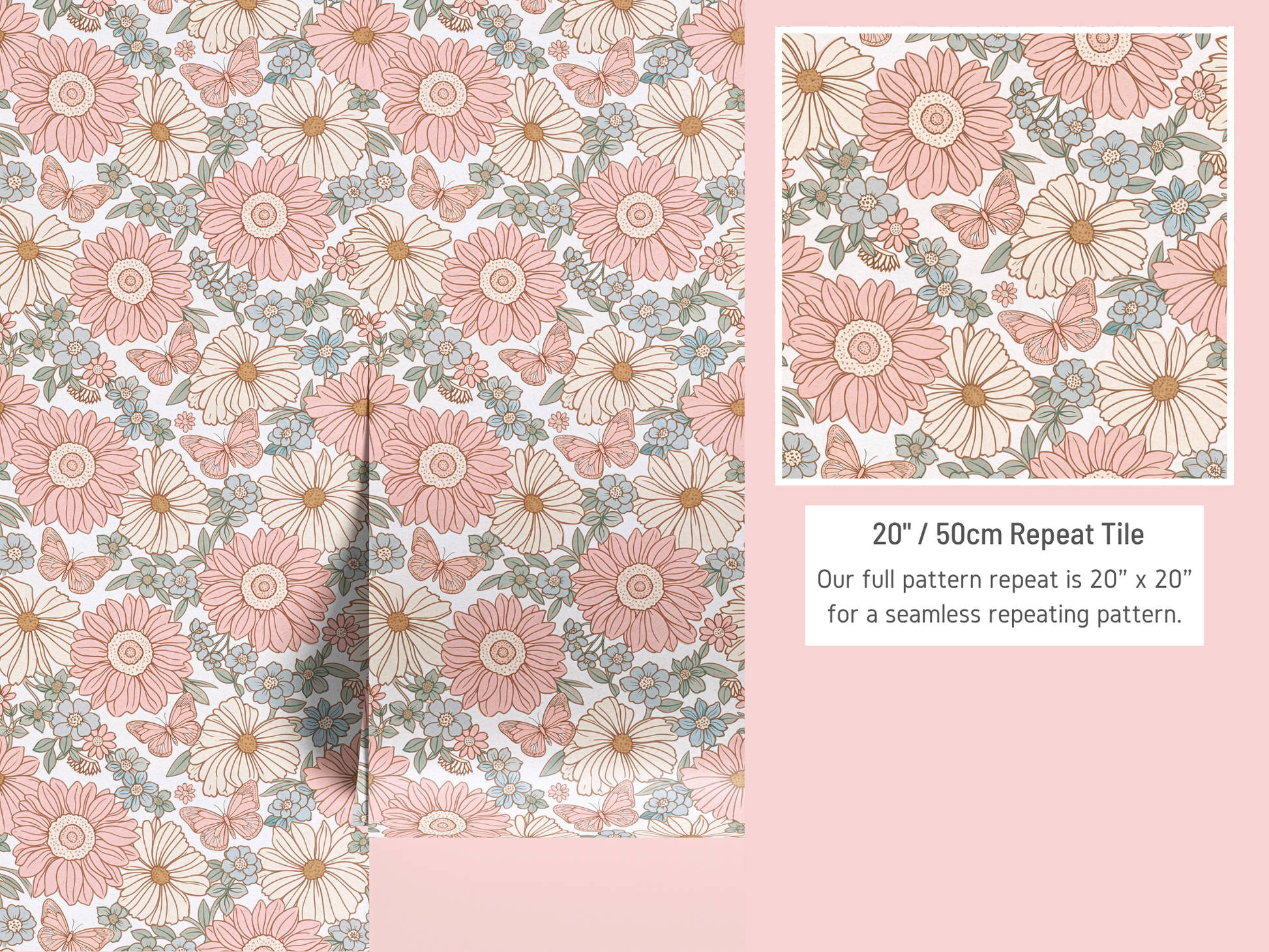 Bloomcore Illustrated Blush Wallpaper