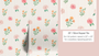 Floral patterned paper with a 20x20cm repeat tile on a pink background