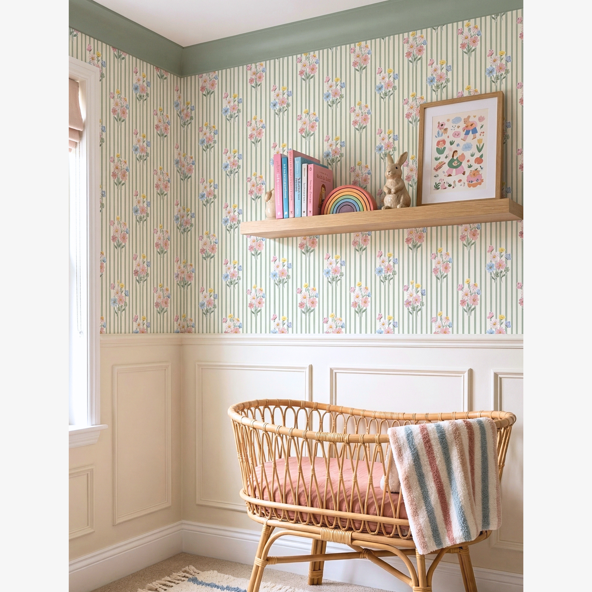 Wildflower Stripe Wallpaper