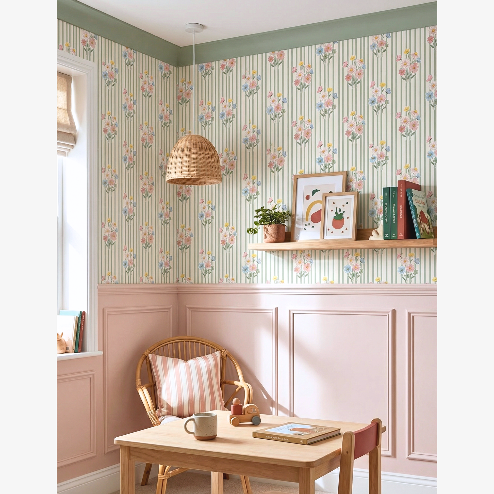 Wildflower Stripe Wallpaper
