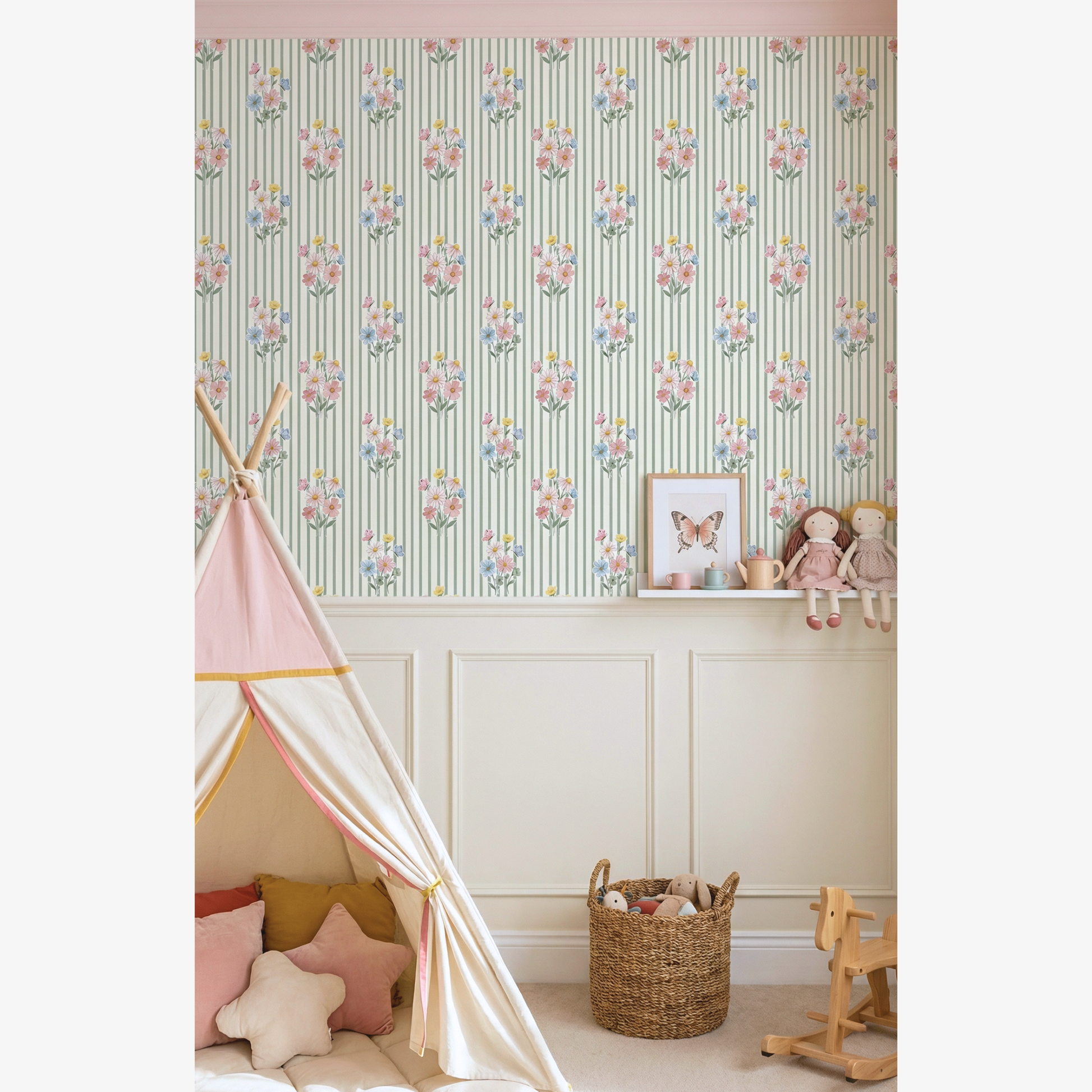 Wildflower Stripe Wallpaper