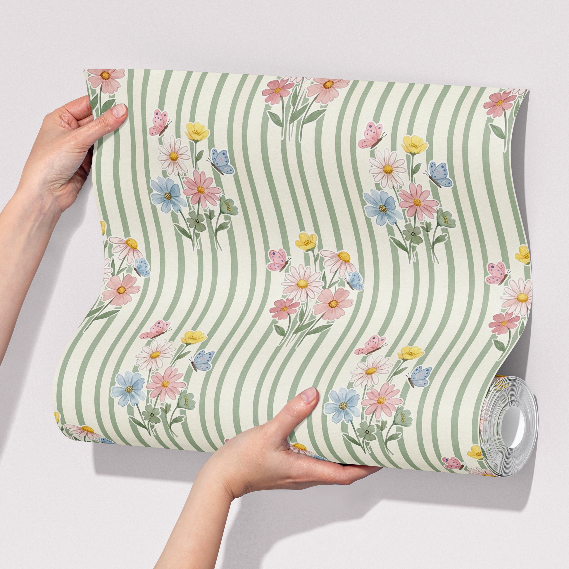Wildflower Stripe Wallpaper