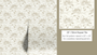 Patterned paper with small house design and a label indicating repeat tile size.