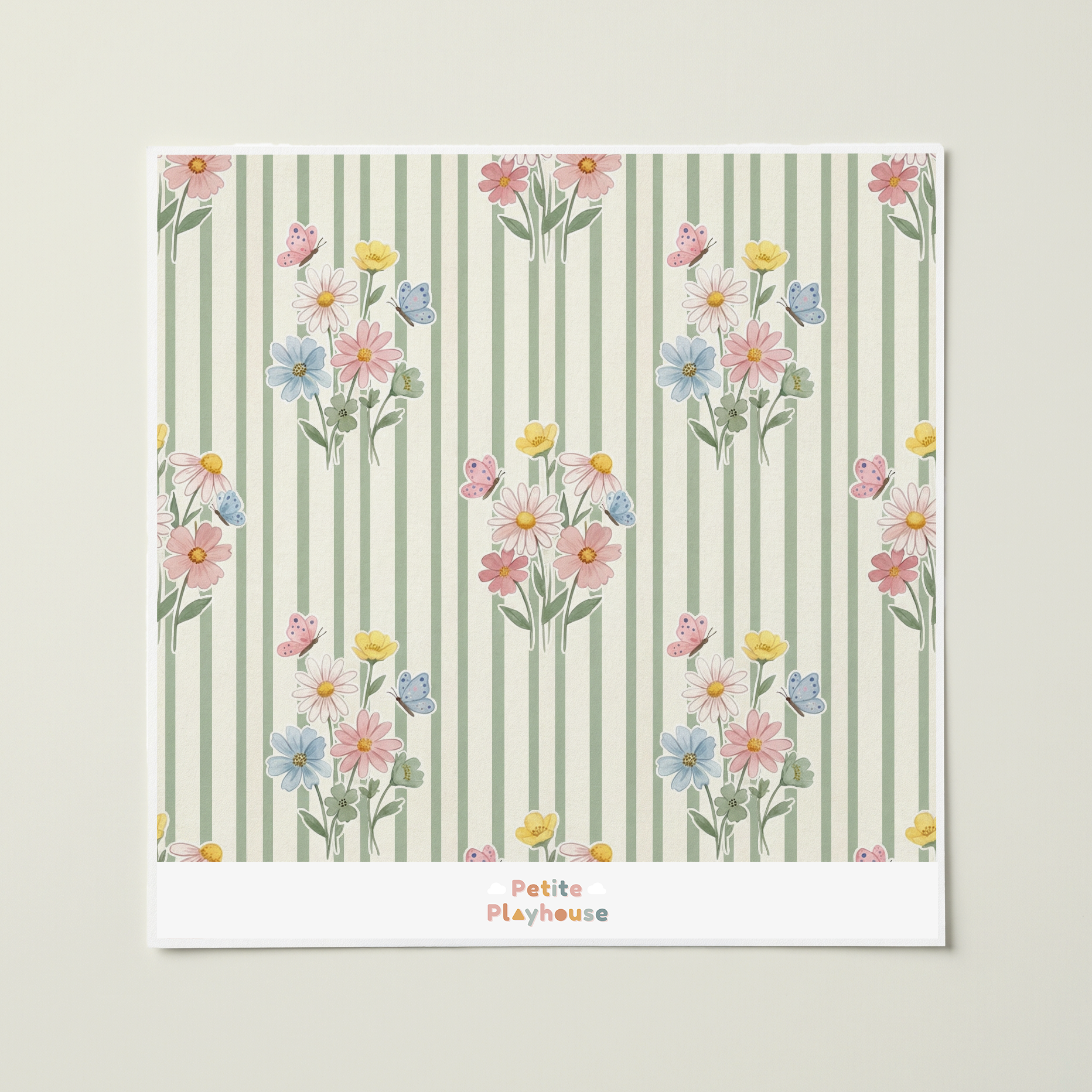 Wildflower Stripe Wallpaper Sample
